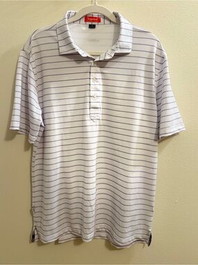 Sugarloaf Men’s White Striped Golf Polo